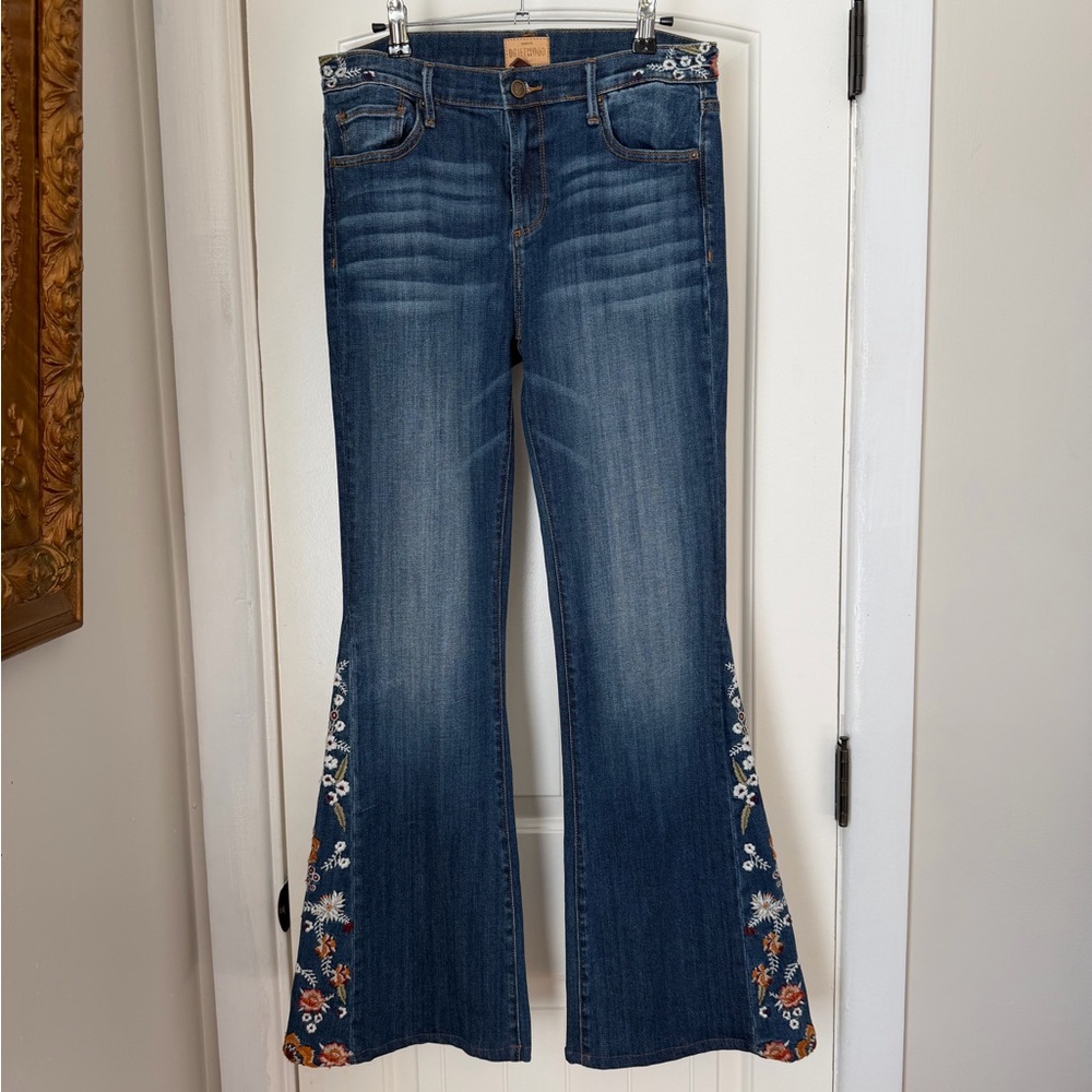 Driftwood Farrah Floral Embroidery Flare Jeans